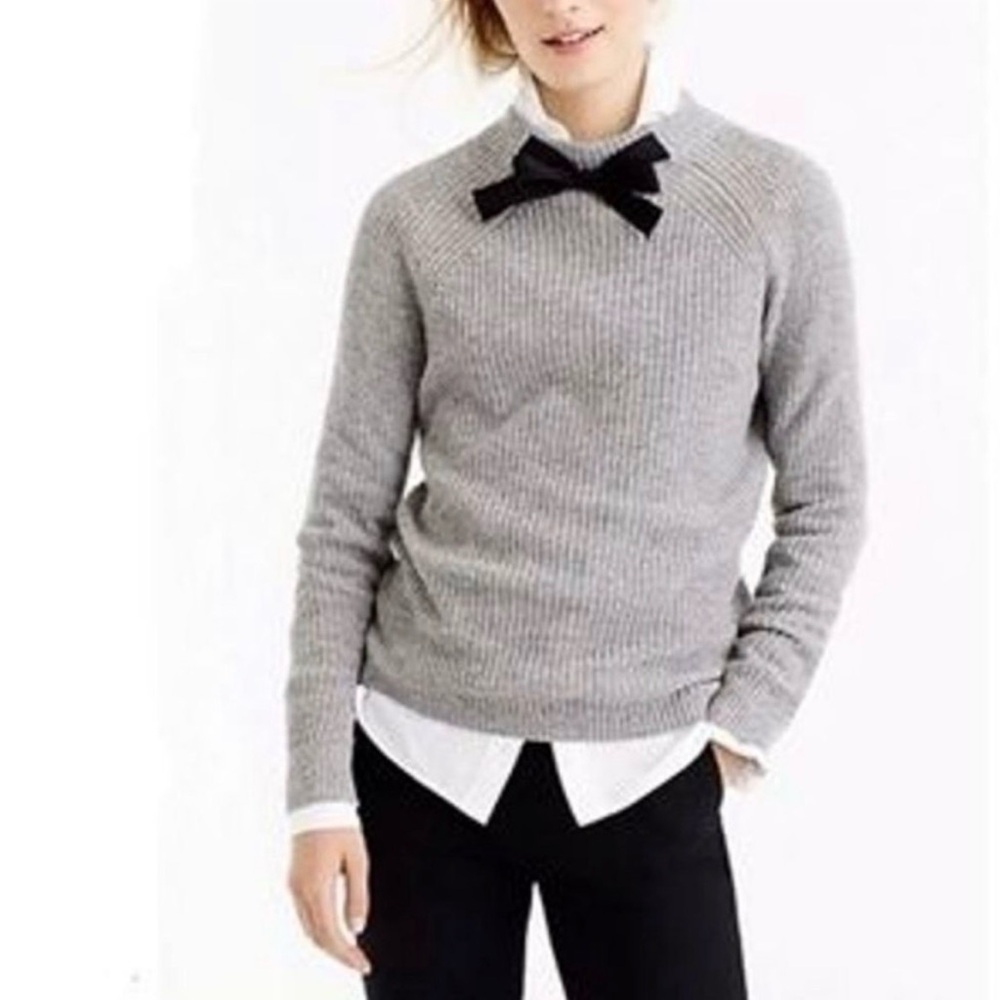 J. Crew Gayle Tie Bow Wool Sweater - Small
